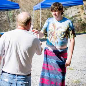 Austin receives his second place award.
