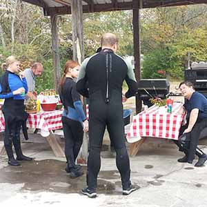 The contestants enjoy some well deserved refreshments on the house