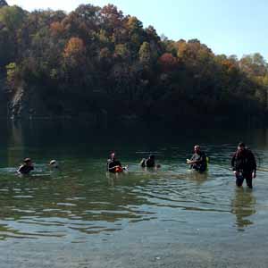 Finally, the divers descend to begin the competition