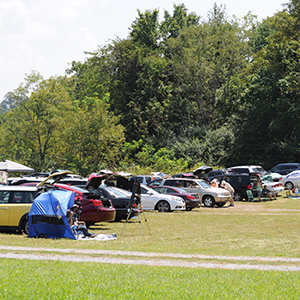 Guests gather a few hours before totality