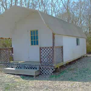 One of the two cabins you can rent, if you want to stay overnight.
